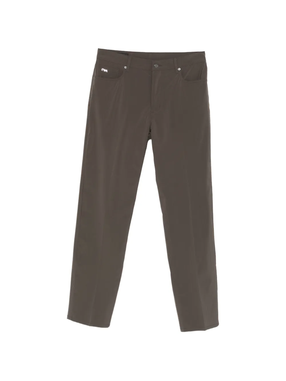 Emporio Armani logo-patch trousers - Marrone