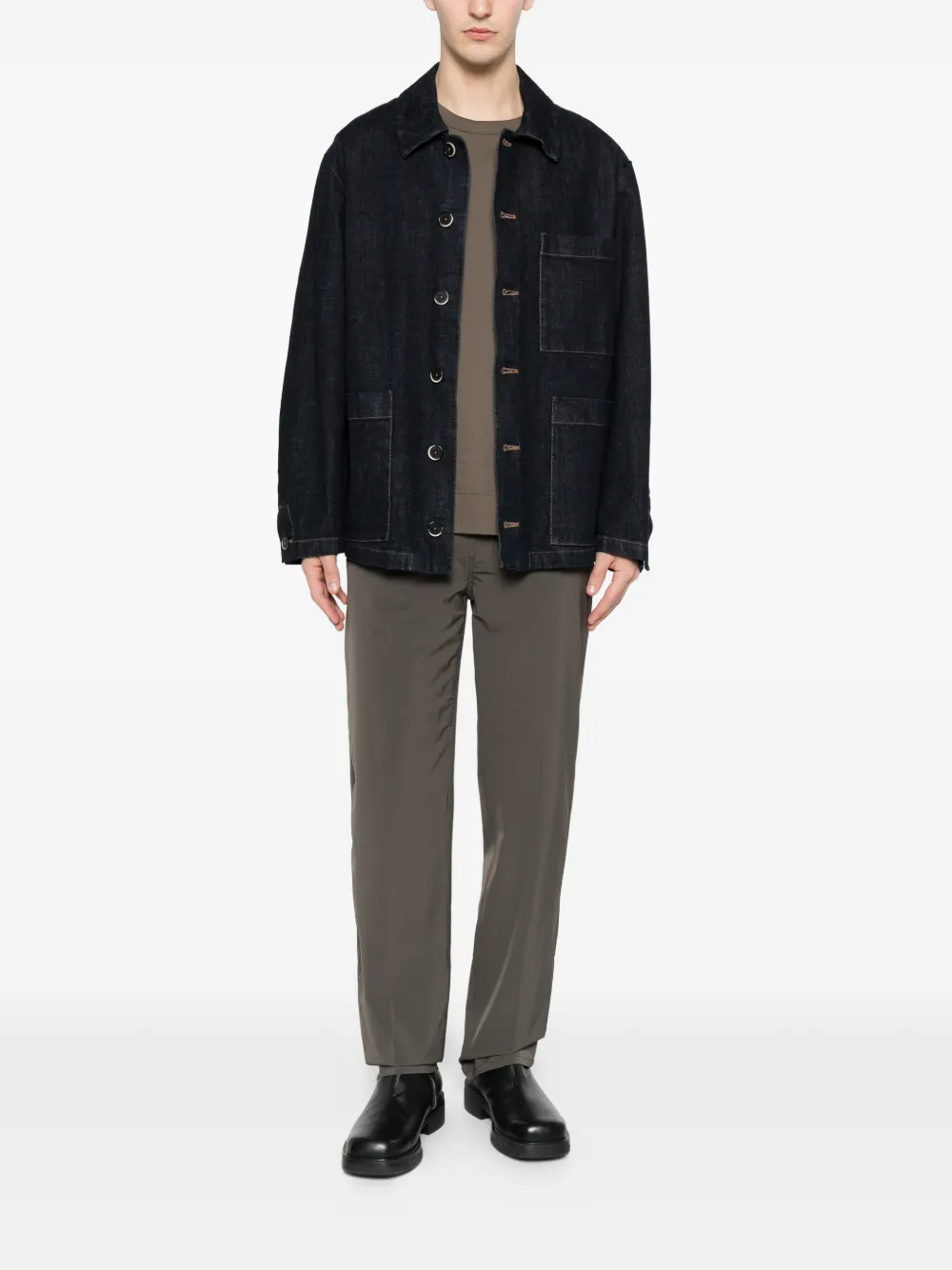 Emporio Armani Broek met logopatch Bruin