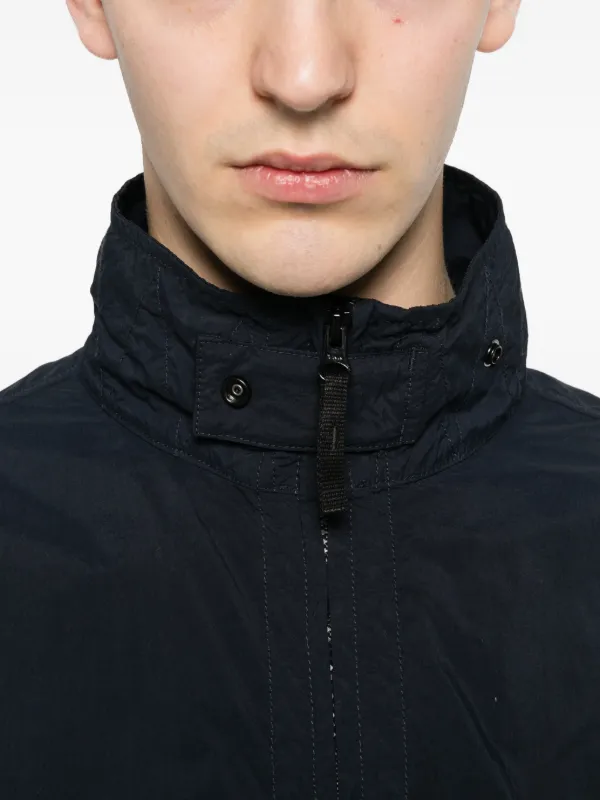 stone  zipup jacket／L size Stone Island stand-collar zip-up Jacket | Blue | FARFETCH