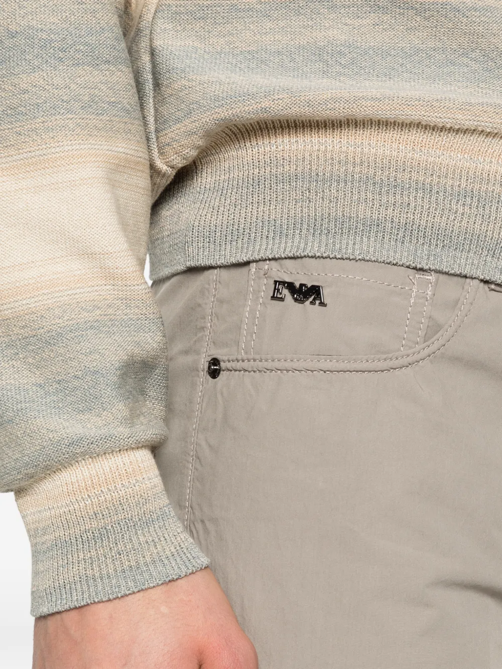 Emporio Armani Broek met knoopsluiting Beige