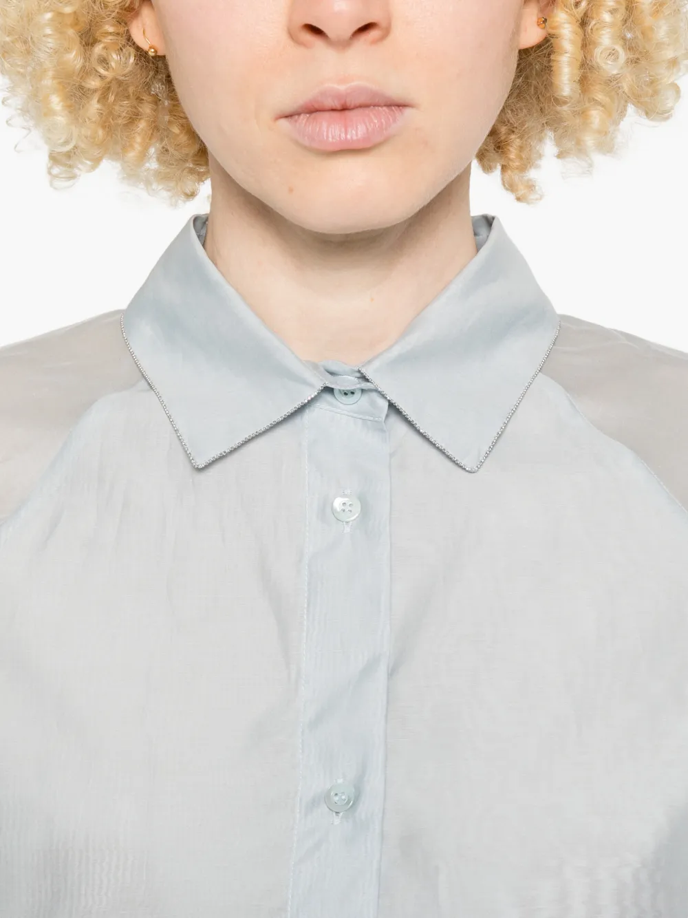 Peserico T-shirt met schakeldetail Blauw