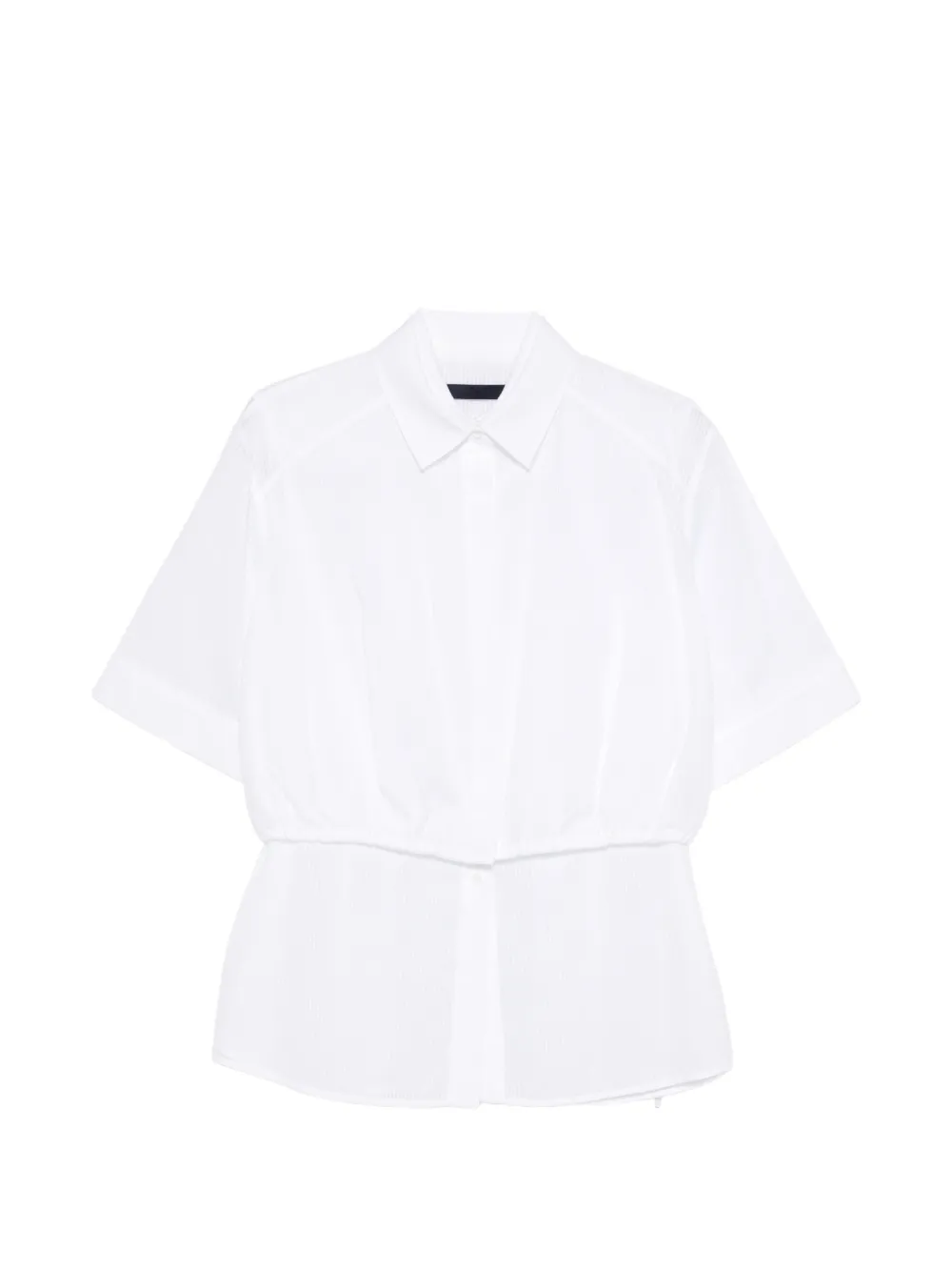 Juun.J stripe gathered shirt - Bianco