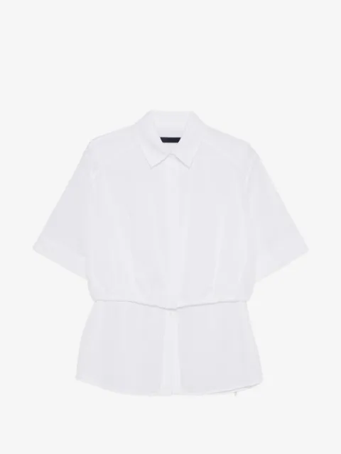 Juun.J stripe gathered shirt