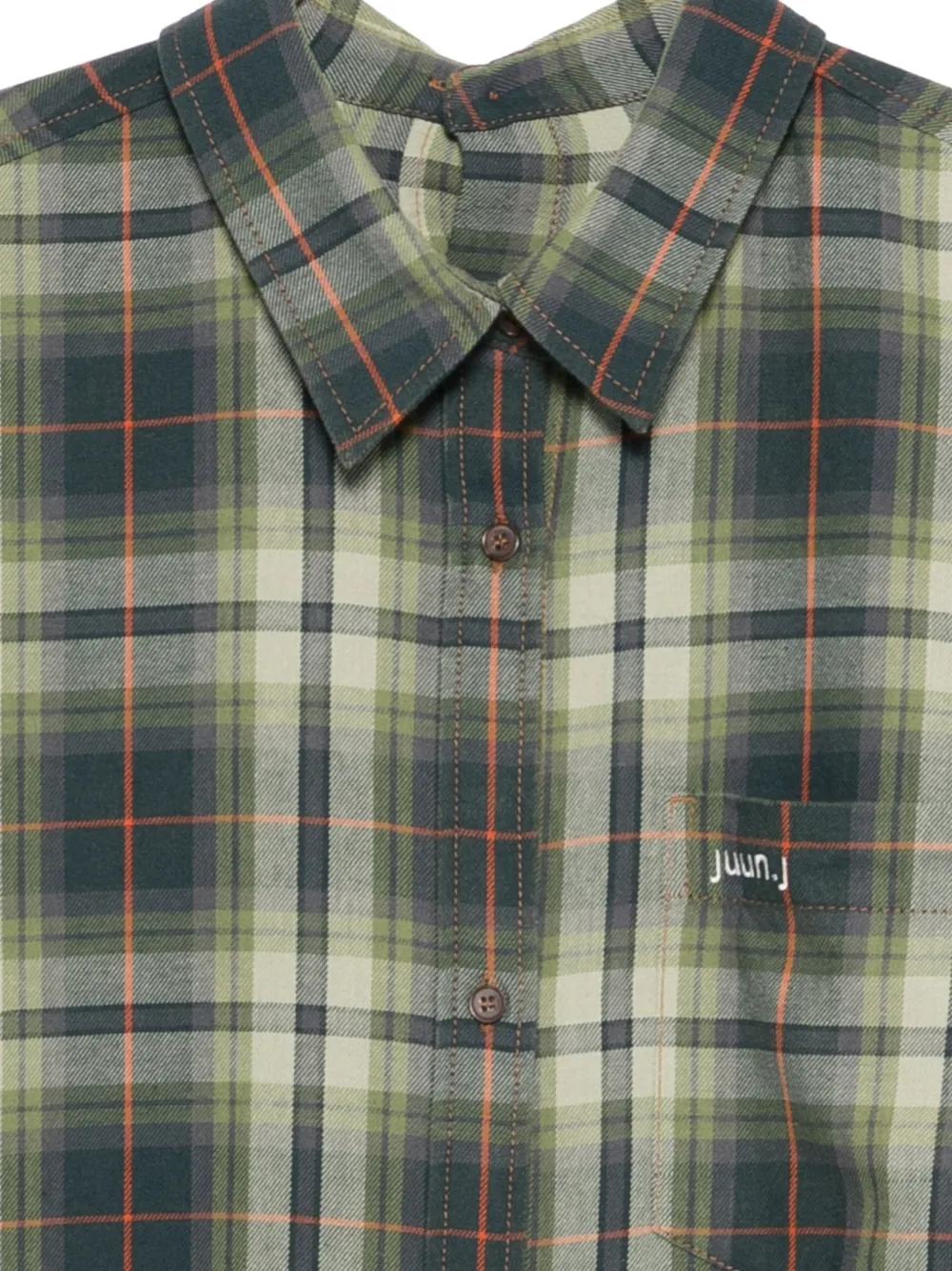  Juun.j Camisa A Cuadros - Verde 