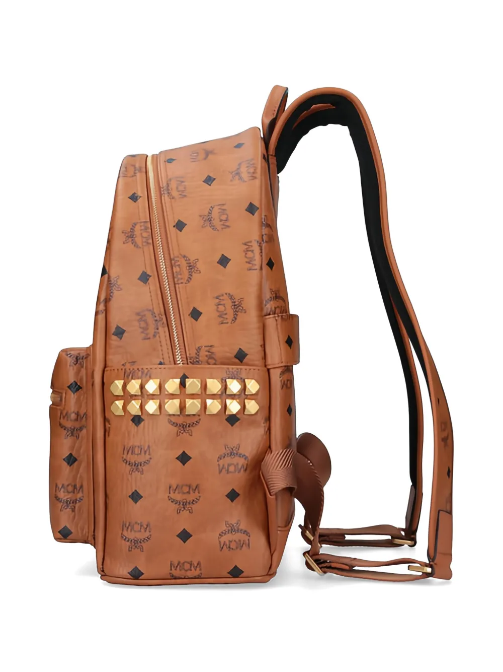 MCM Rugzak met studs Bruin