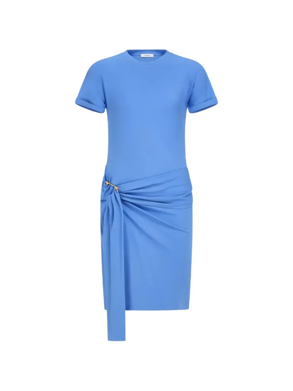 Ferragamo Draped Dress in Blue