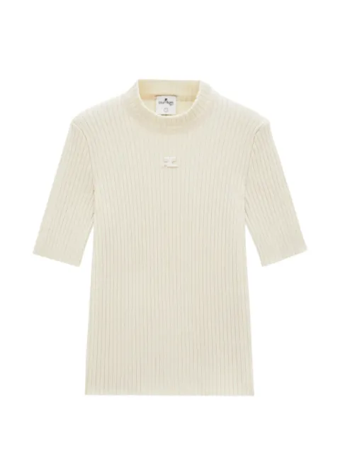 Courrèges sweat côtelé à patch logo