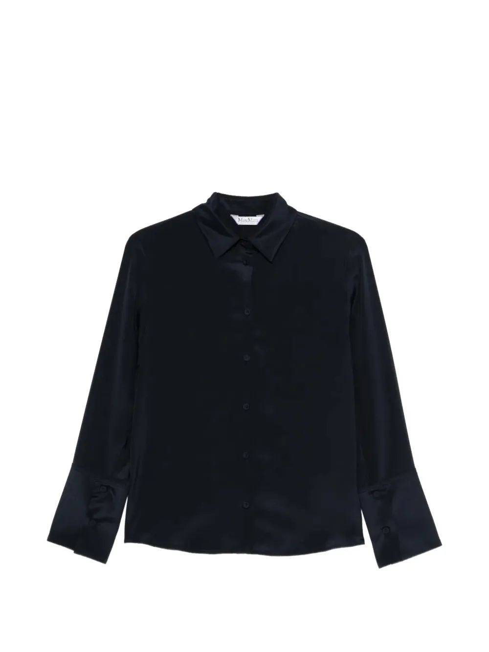 Max Mara Buttoned Silk Blouse In Black