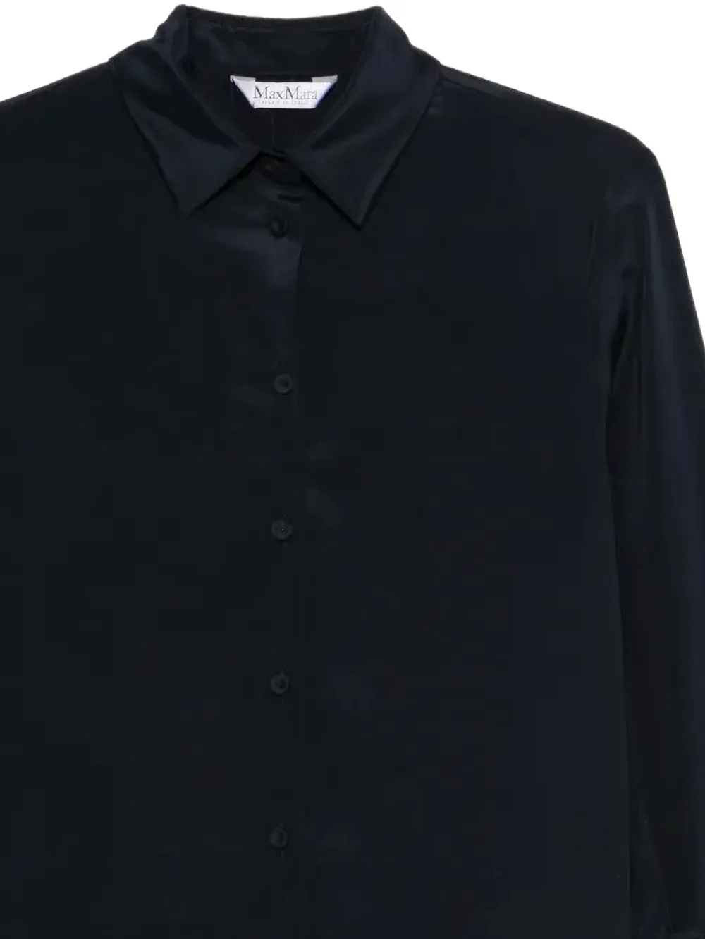 Max Mara Buttoned Silk Blouse In Black
