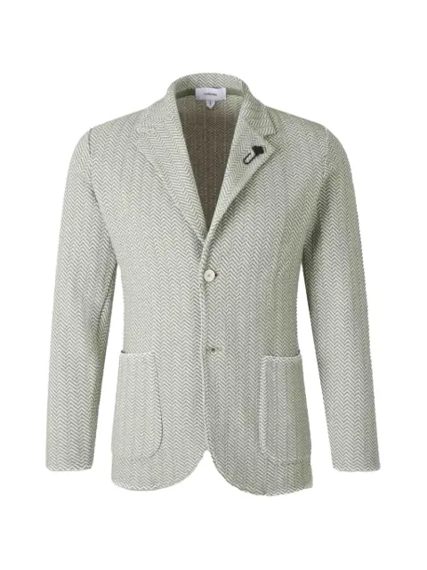 Lardini herringbone single-breasted blazer