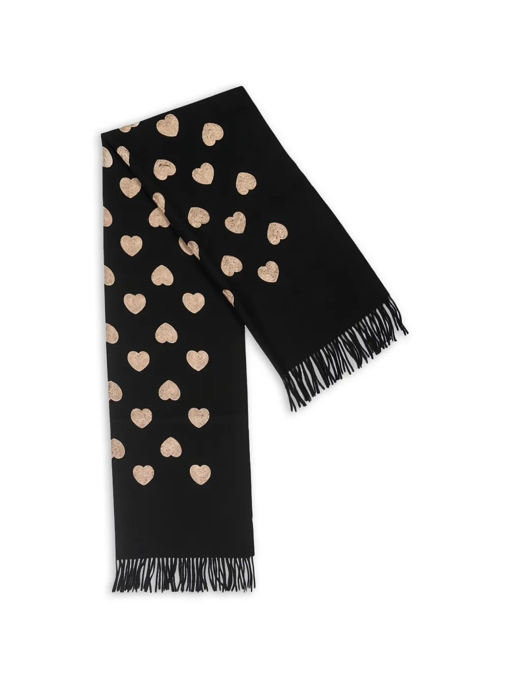 GOIA heart print scarf - Nero