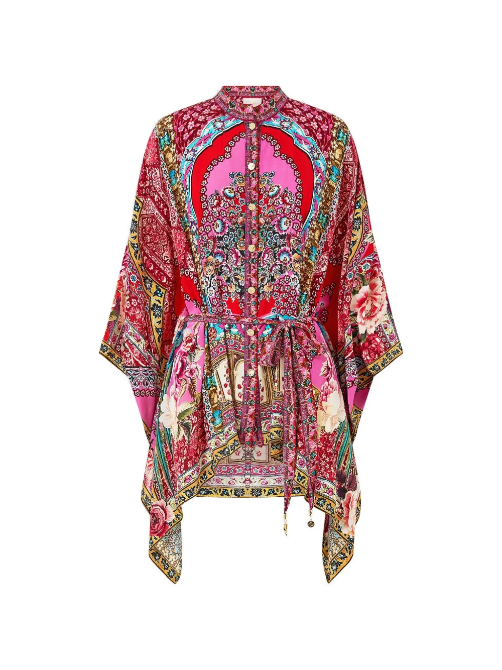 Camilla buttoned scarf blouse - Rosso