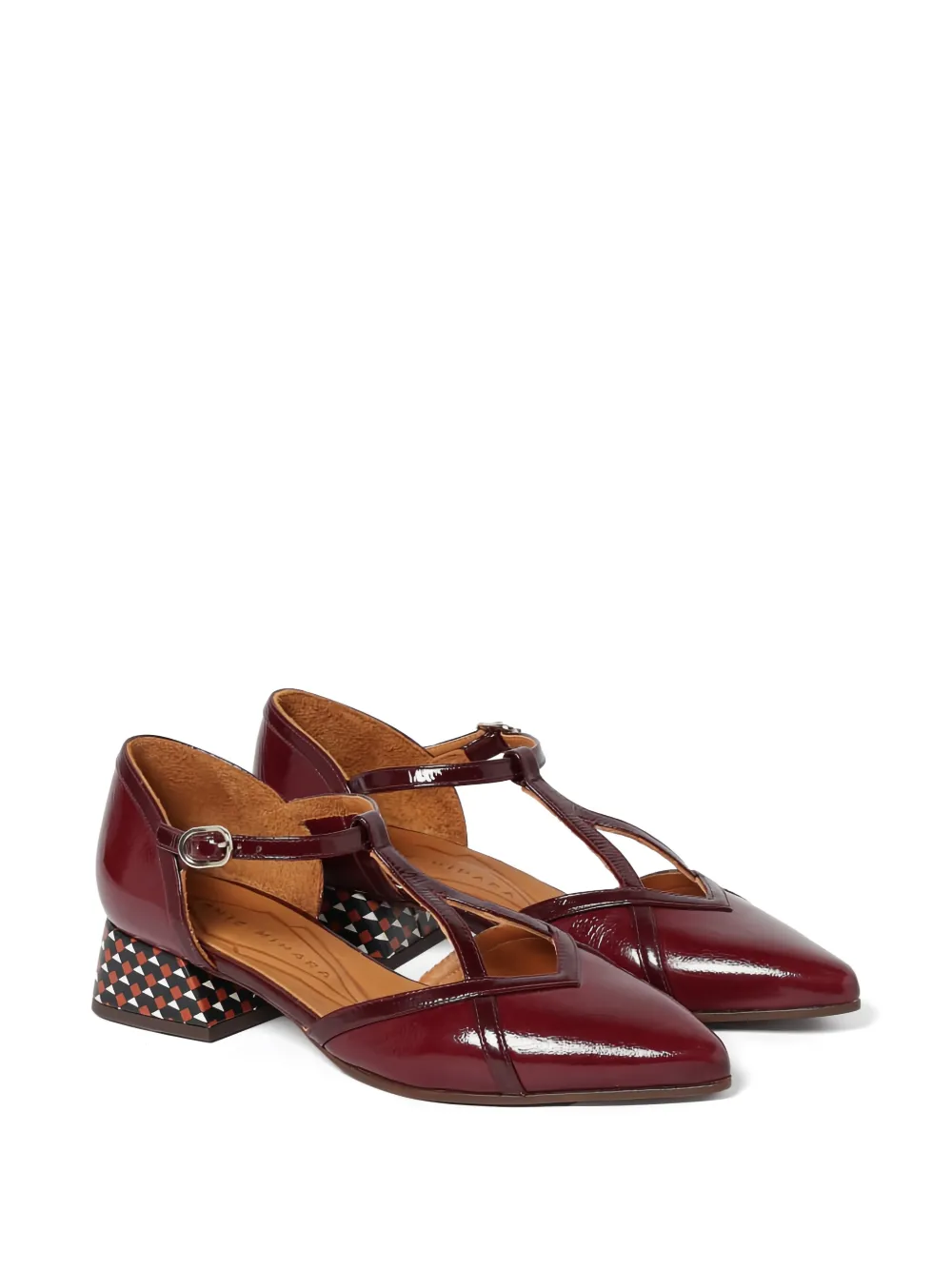 Chie Mihara Hidrow patterned-heel pumps Rood