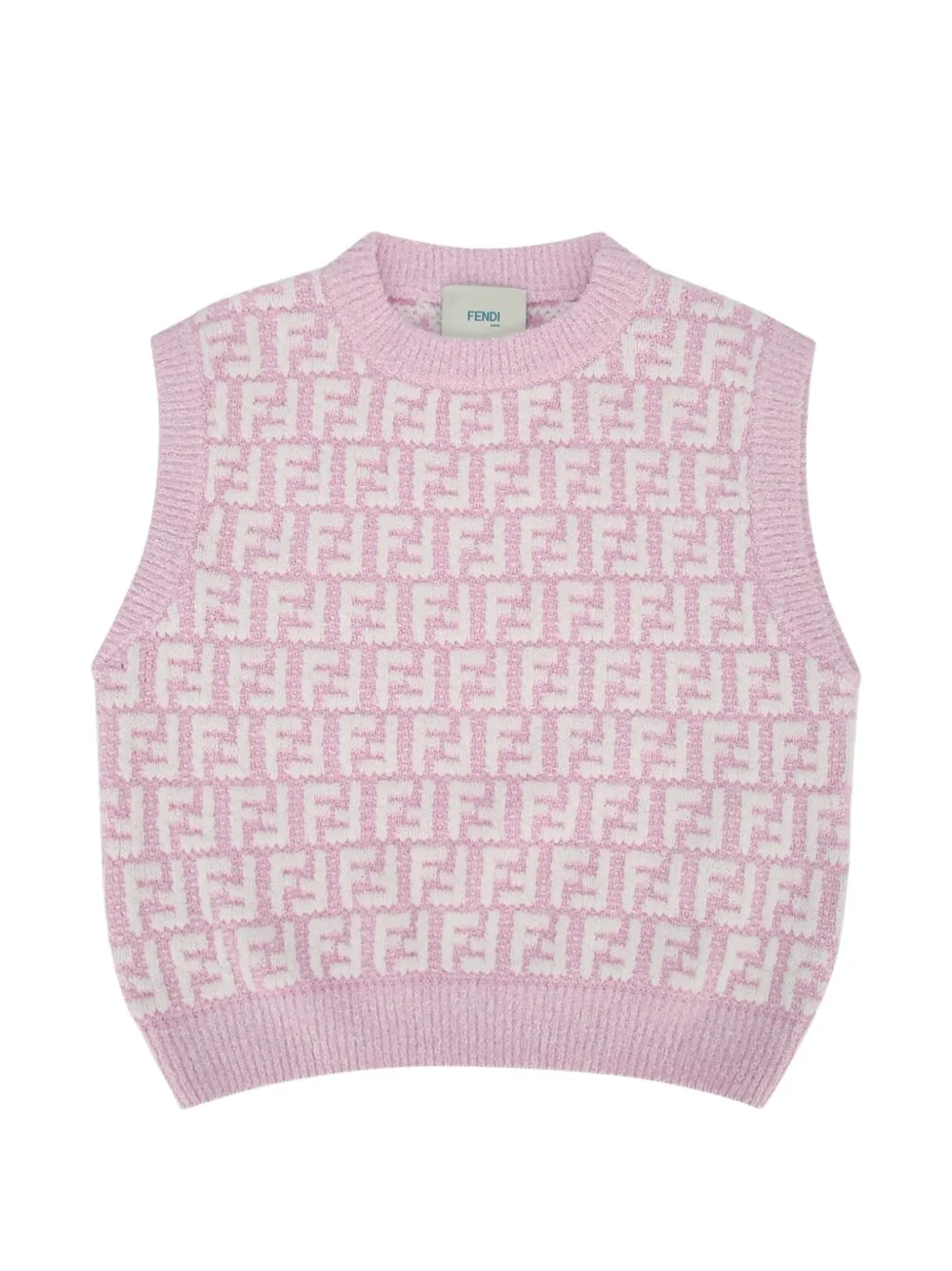 Fendi Kids logo pattern knitted top - Rosa