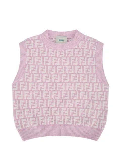 Fendi Kids logo pattern knitted top
