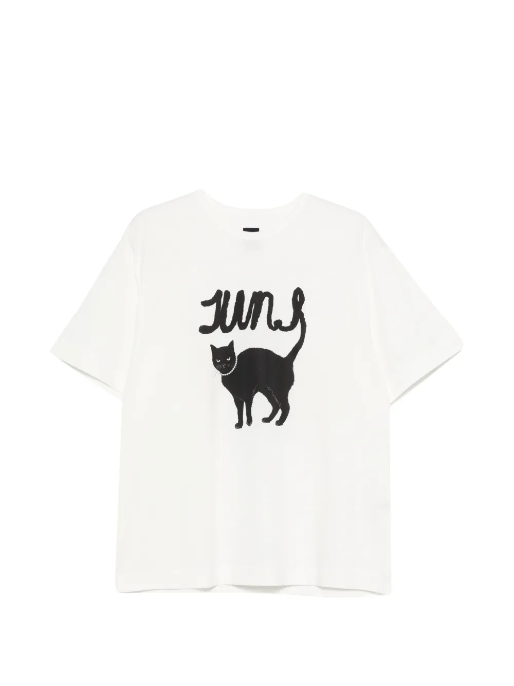 Juun.J cat-print T-shirt - Bianco