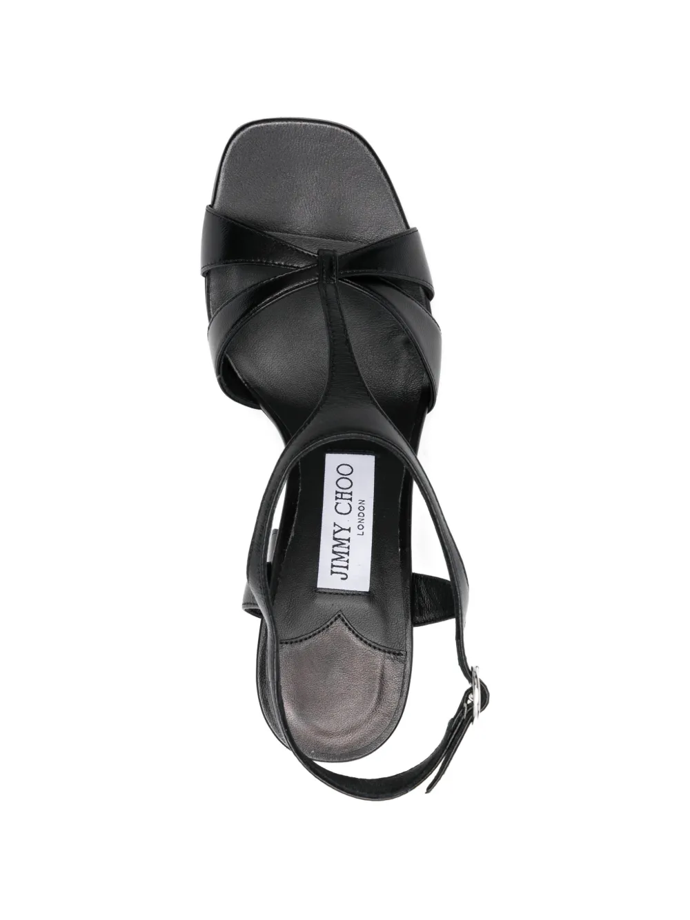 Jimmy Choo Kesia leren sandalen met T-bandje Zwart