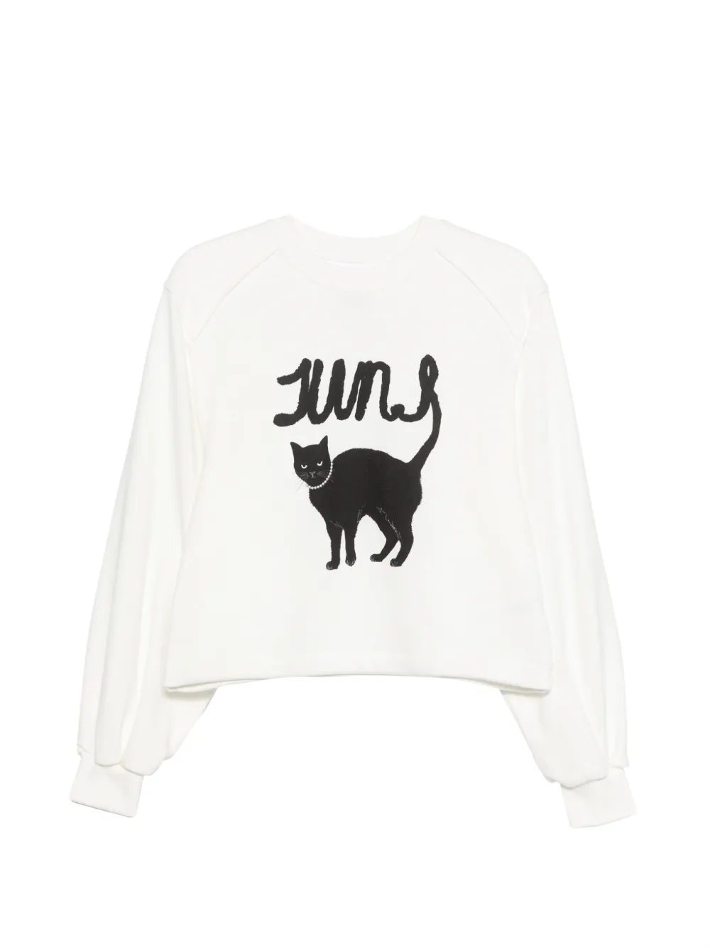 Juun.J cat-print sweatshirt - Bianco