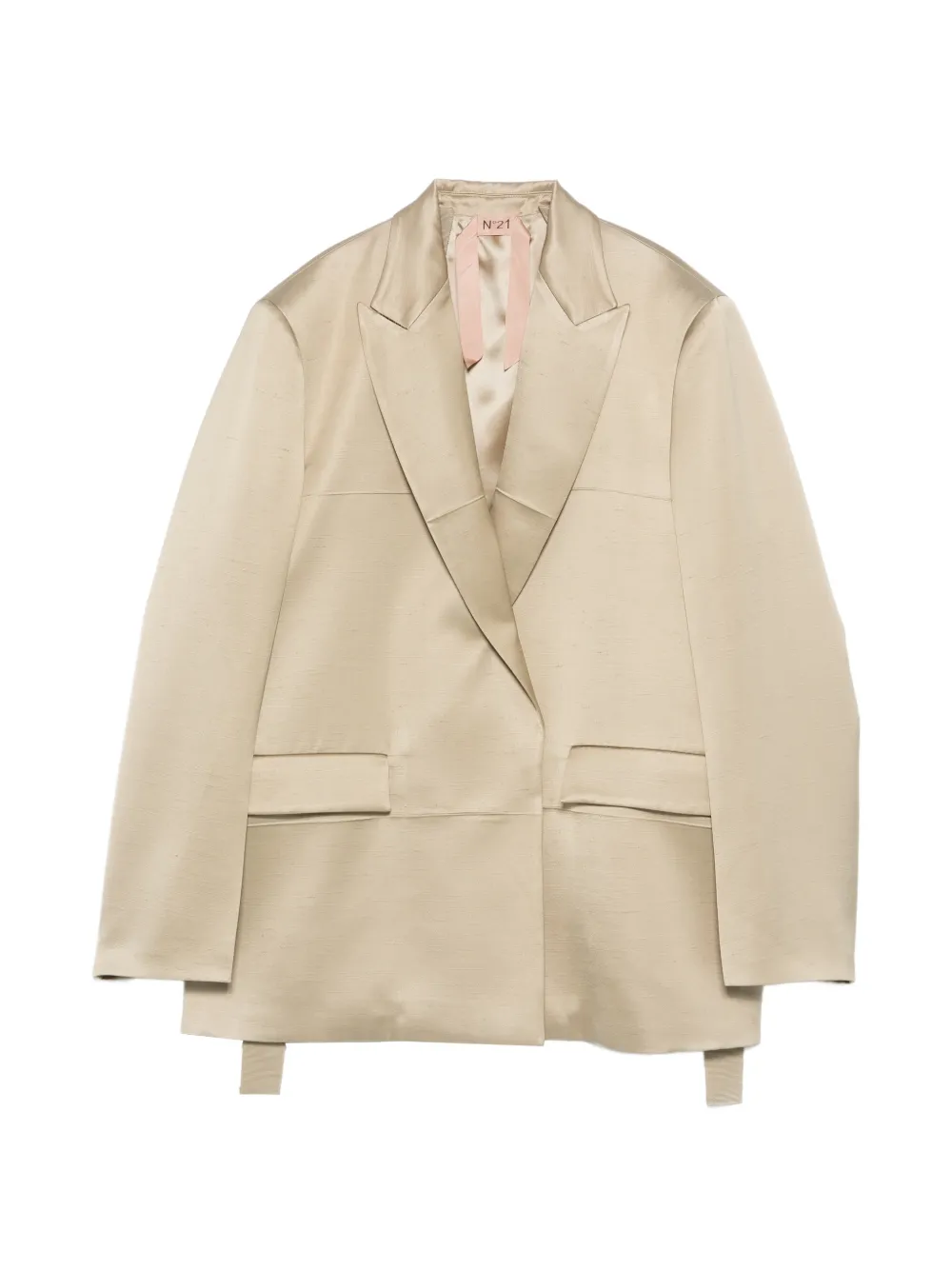 N°21 Notched Lapel Blazer In Neutral