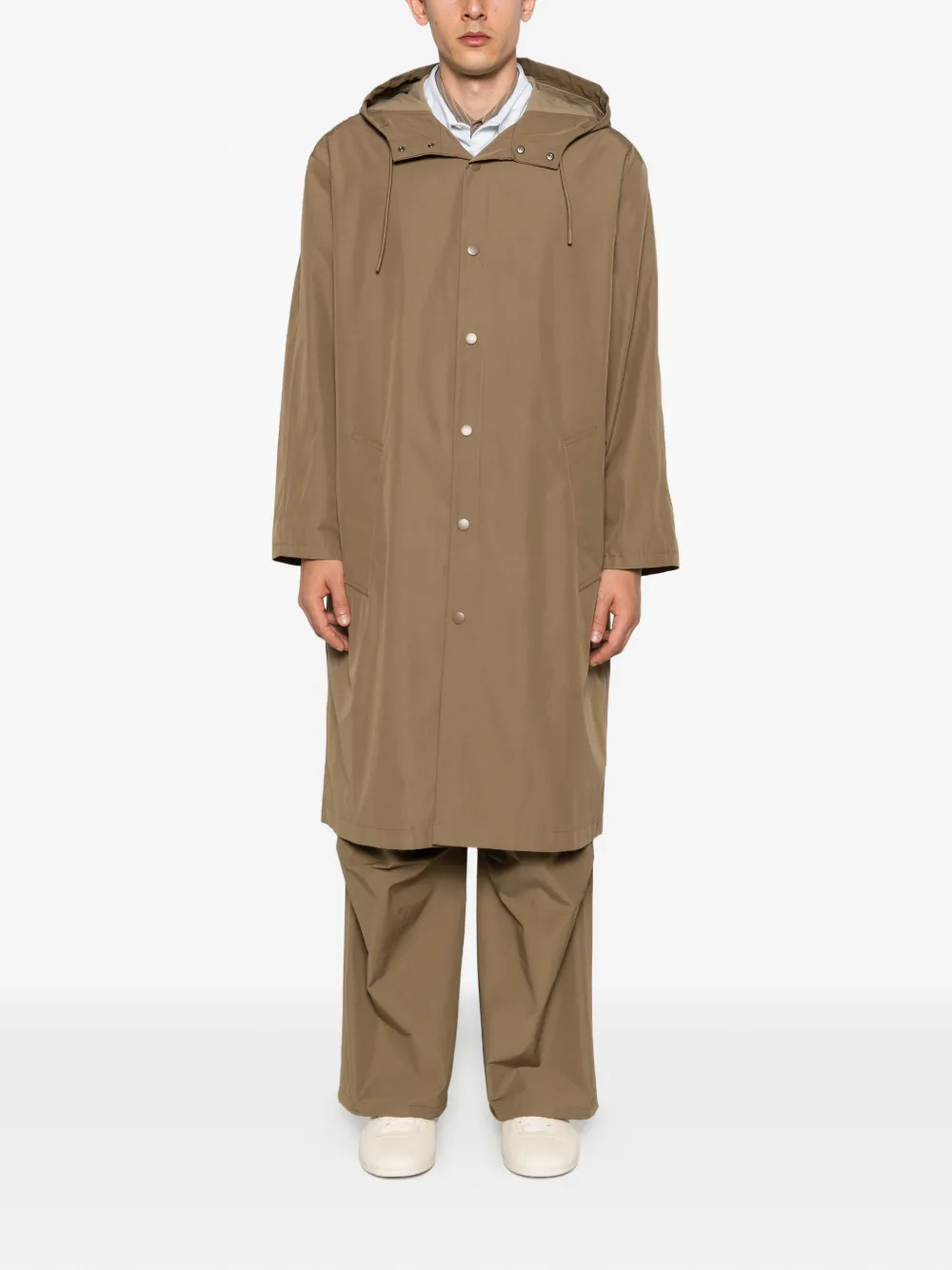 A.P.C. Jas met capuchon en knopen Beige