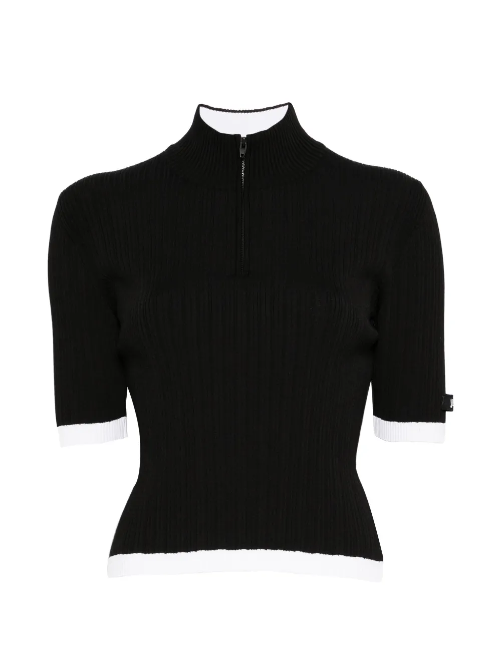 Juun.J zip ribbed T-shirt - Nero