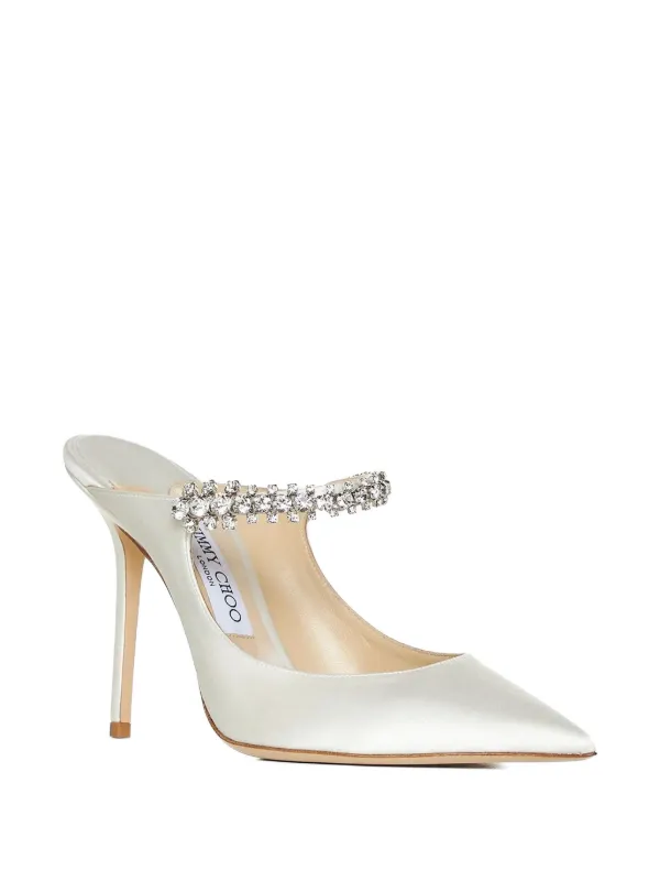 Jimmy Choo crystal-embellished pointed-toe Pumps | Neutrals | FARFETCH