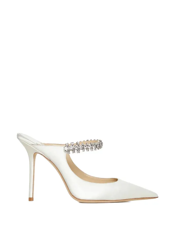 Jimmy Choo Crystal-embellished Pointed-toe Pumps in Neutrals