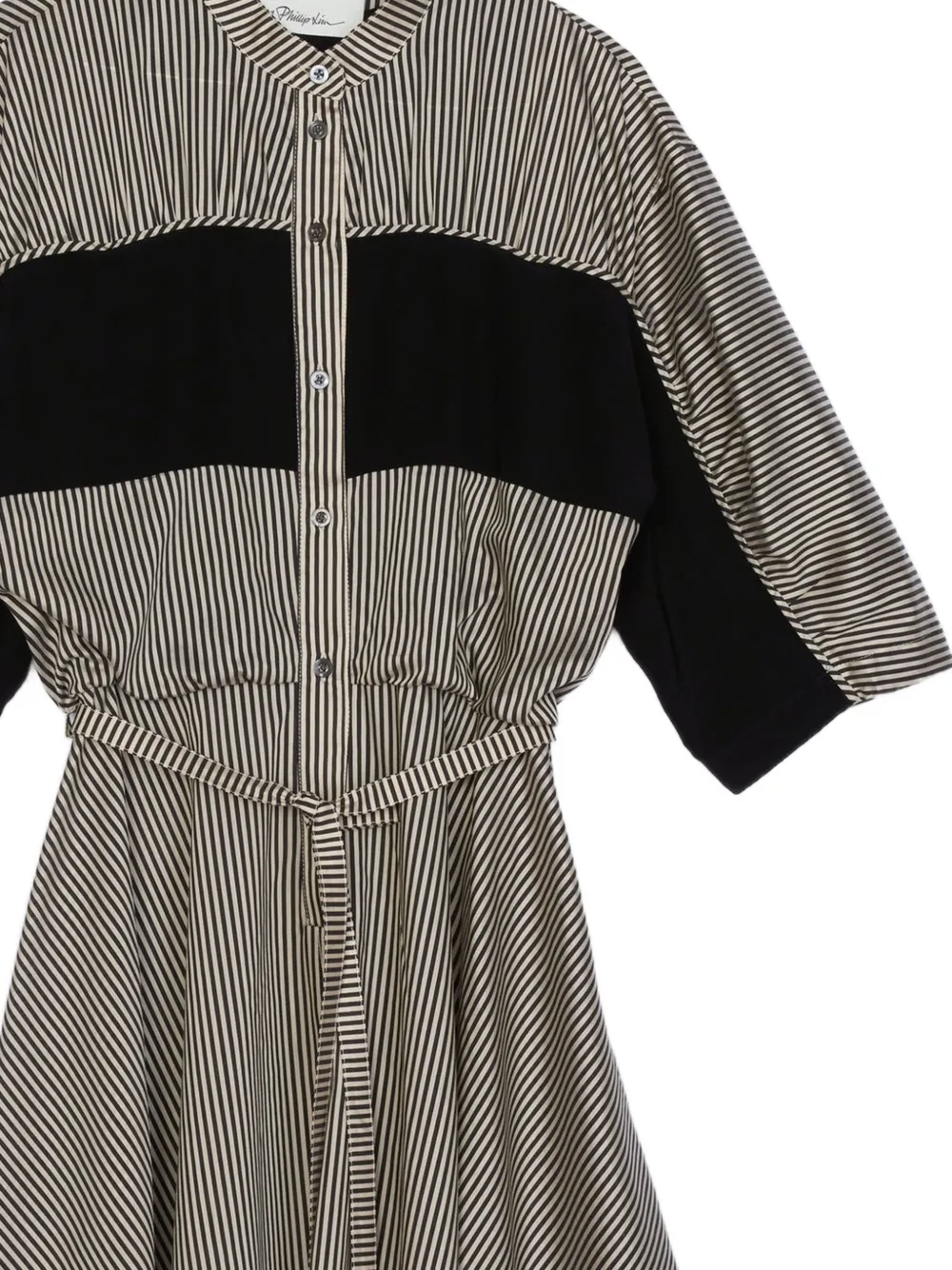 3.1 Phillip Lim Gestreepte jurk met ceintuur Zwart