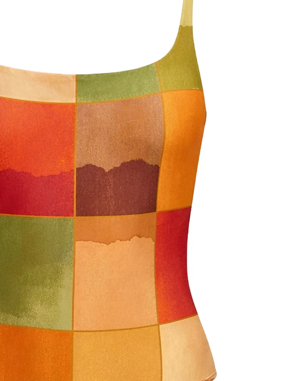  Lenny Niemeyer Geometric-pattern Square-neck Swimsuit - Orange 