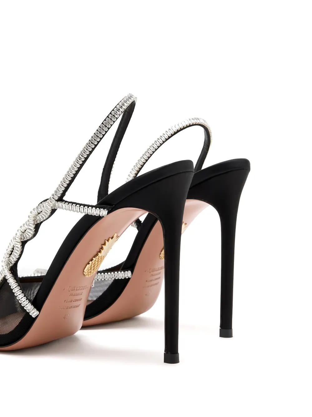 Aquazzura Sandalen verfraaid met mesh Zwart