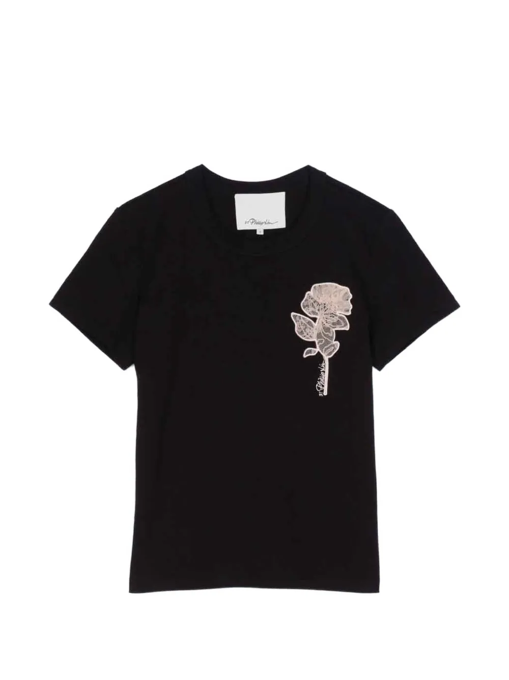 3.1 Phillip Lim floral-embroidery T-shirt - Nero