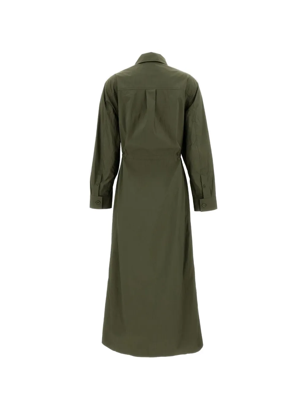  P.a.r.o.s.h. Button Drawstring Shirt Midi Dress - Green 