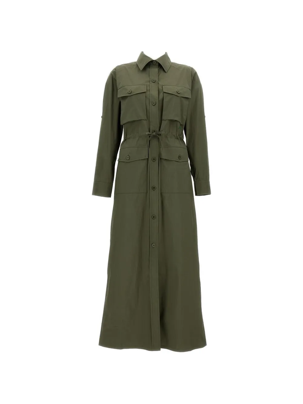 P.A.R.O.S.H. drawstring-waist midi shirt dress - Grün