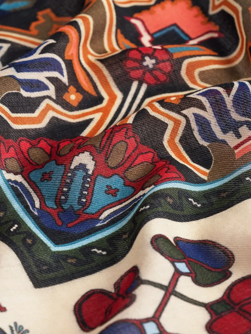 TOTEME Winter wollen sjaal met geometrische deken Rood