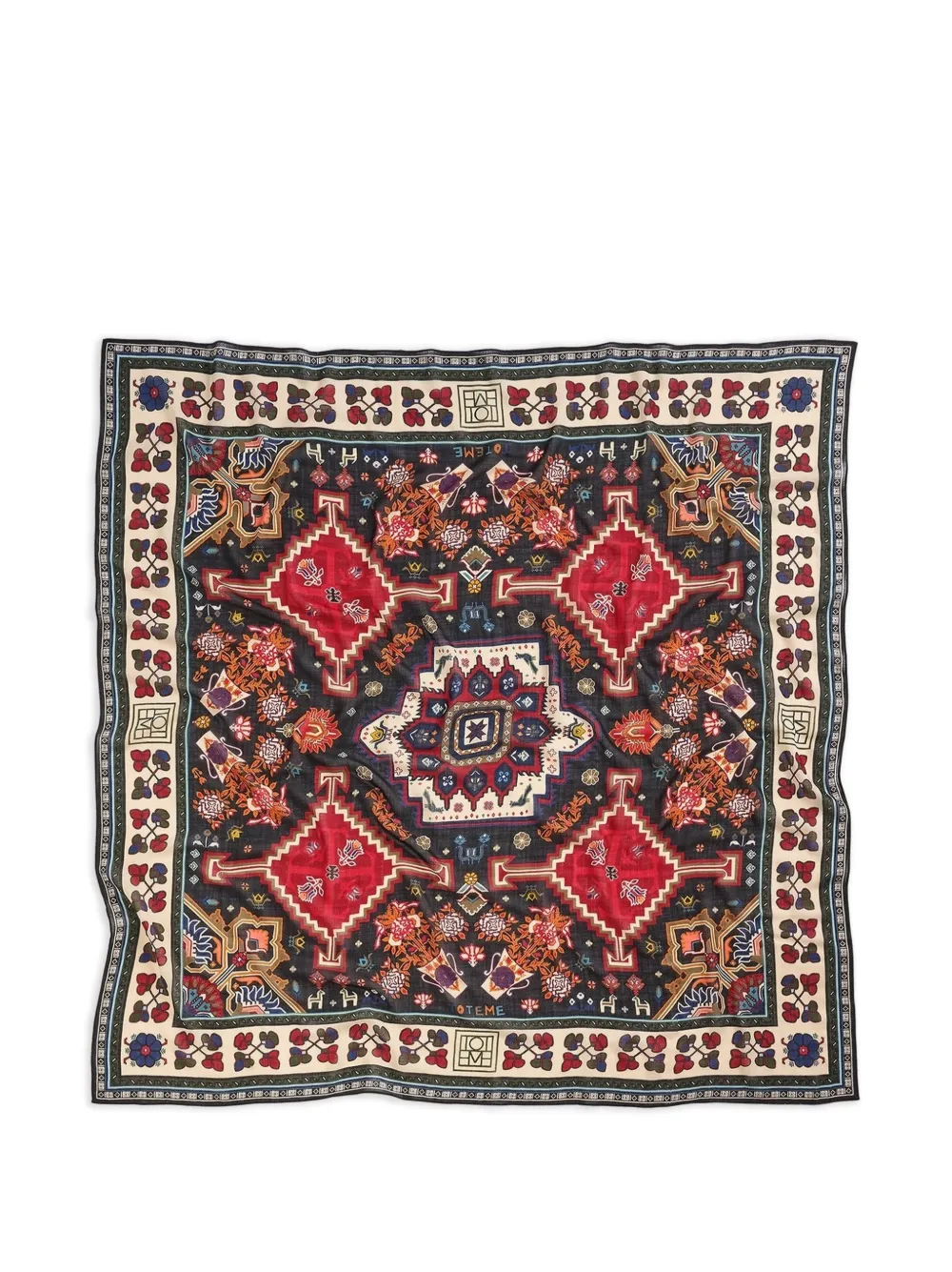 TOTEME Winter wollen sjaal met geometrische deken Rood