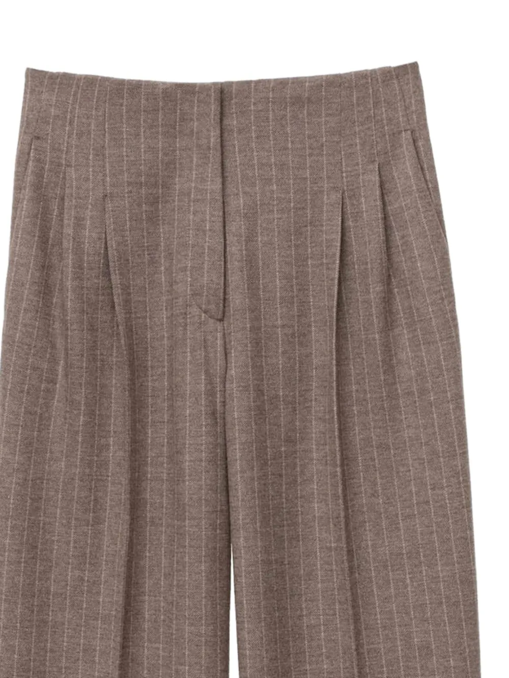  Iris Von Arnim Pinstripe Pleated Trousers - Brown 