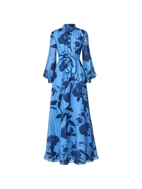 Sachin & Babi Cassandra embroidered floral-print maxi dress 