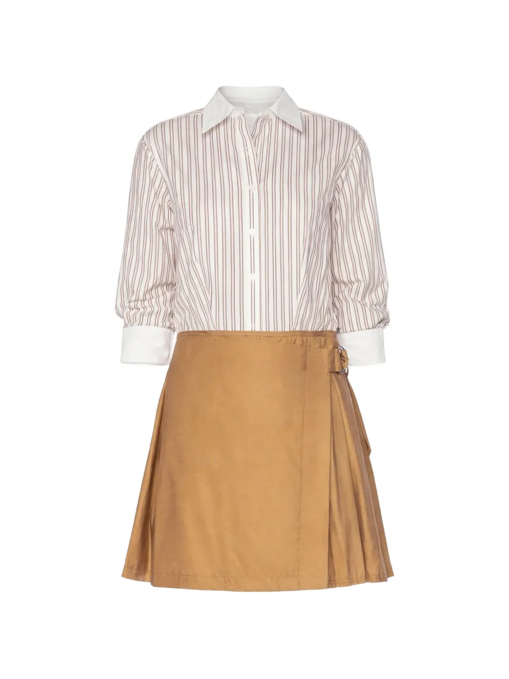 Simkhai Frankie pleated striped mini dress - Bianco