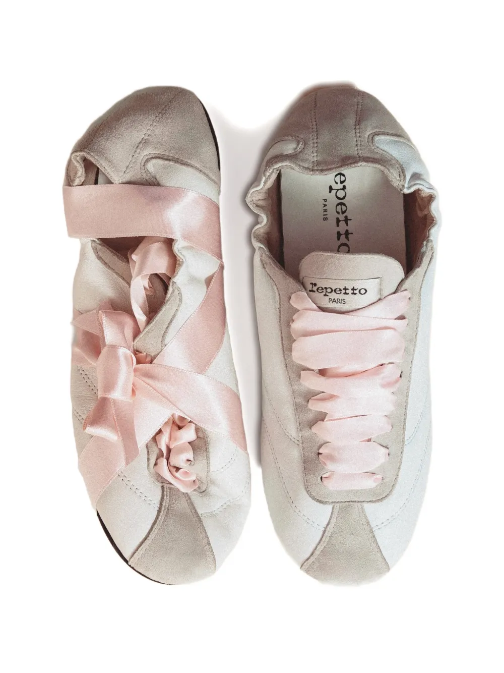 Repetto ribbon lace up sneakers Wit