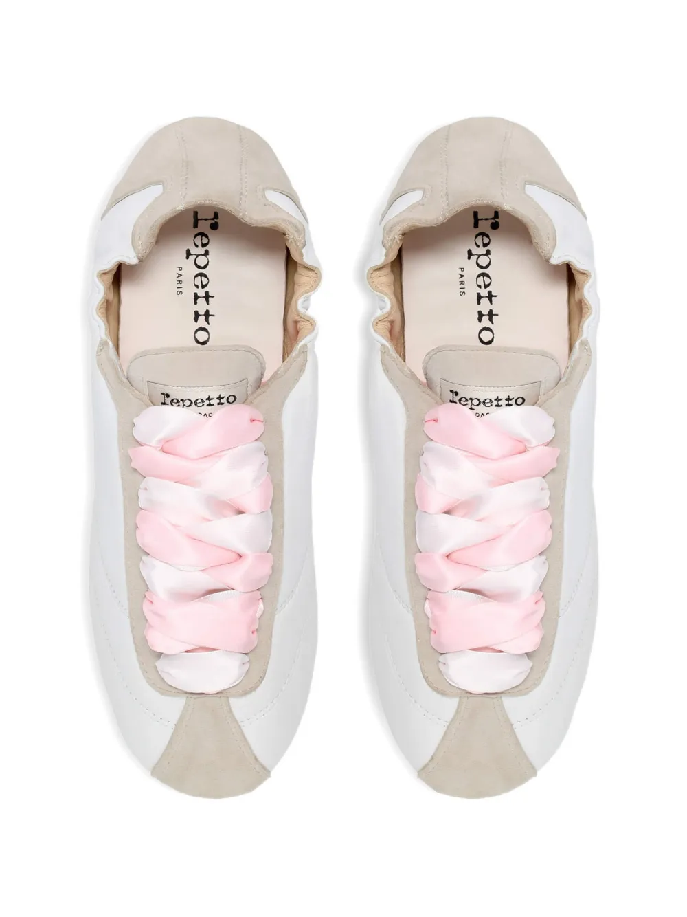 Repetto ribbon lace up sneakers Wit