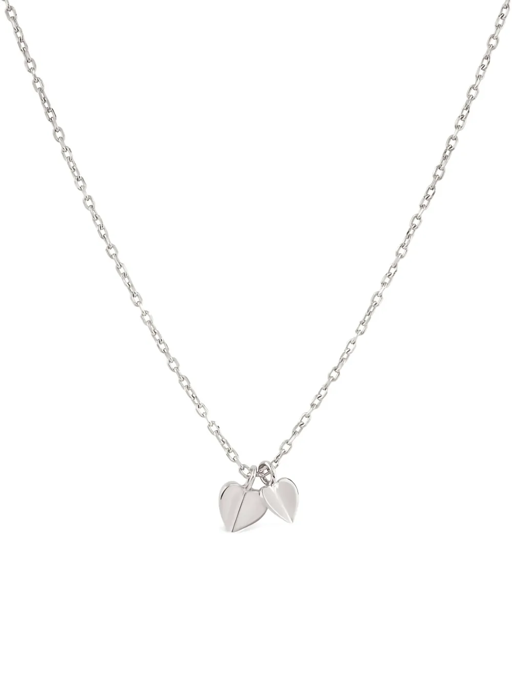 Dinny Hall Bijou Folded Heart Duo Pendant In Silver