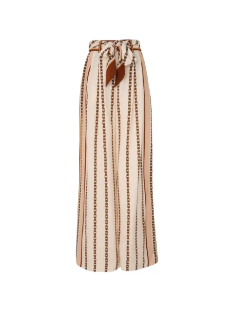 ZIMMERMANN Calça pantalona com estampa de corrente