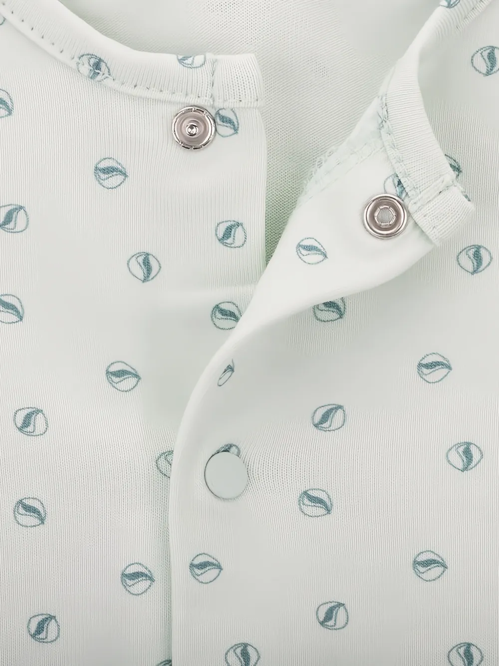  Knot Button Patterned Pajama - Blue 