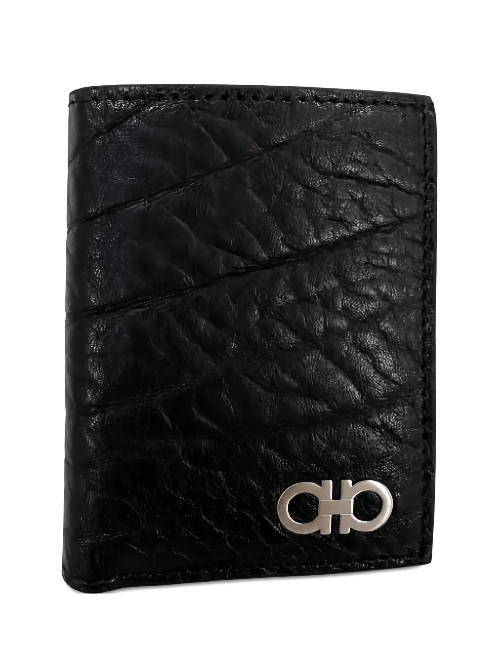 Ferragamo Pebbled Leather Wallet In Pattern