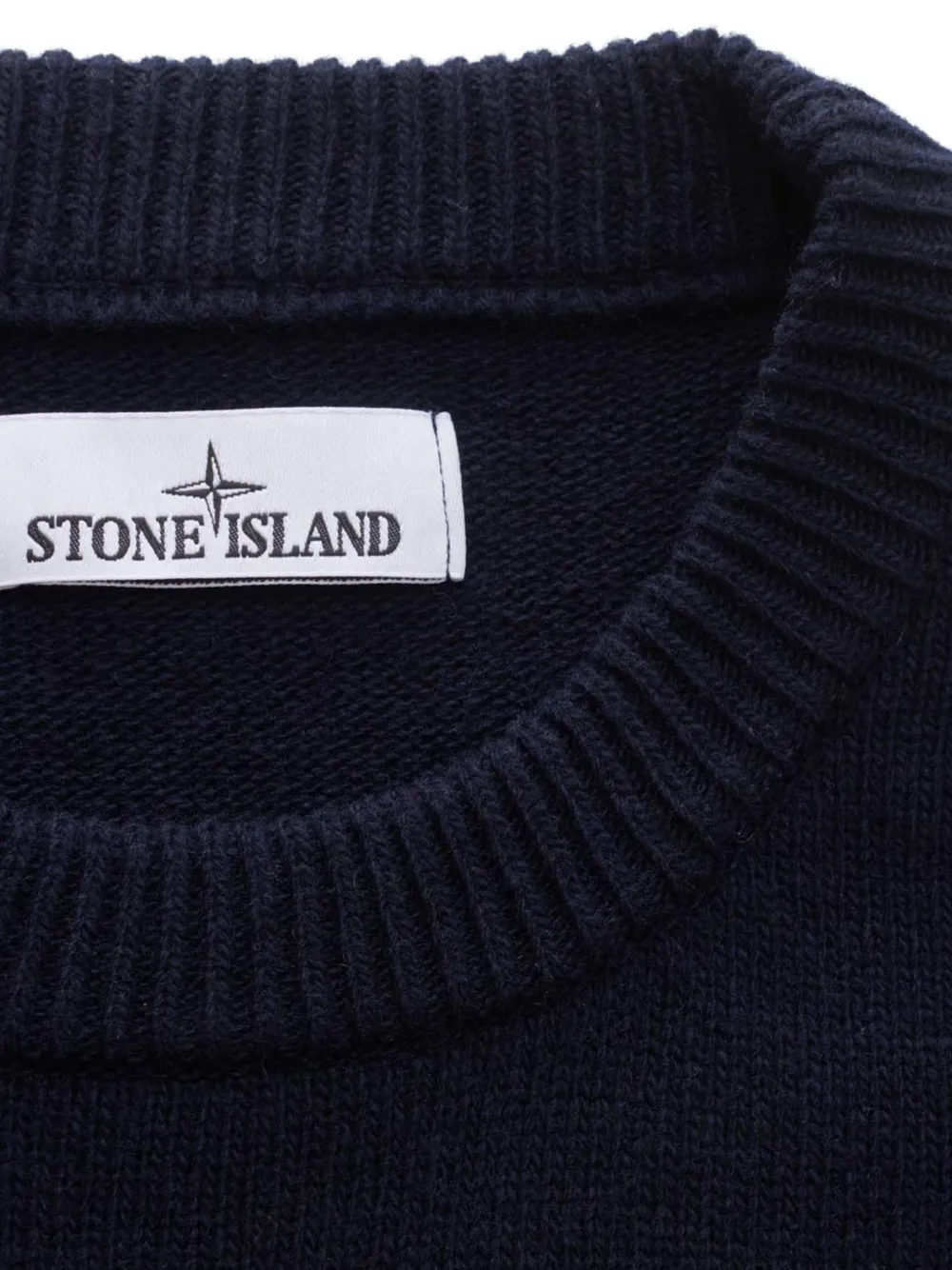 Stone Island Trui met ronde hals en patch Blauw