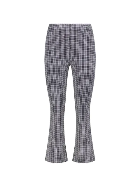 Theory pantalones acampanados con cuadros estampados