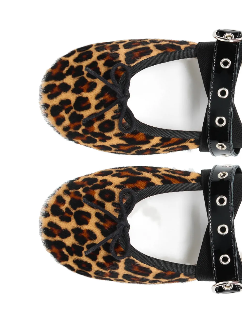 Repetto Mary Janes leopard buckle flat shoes Beige