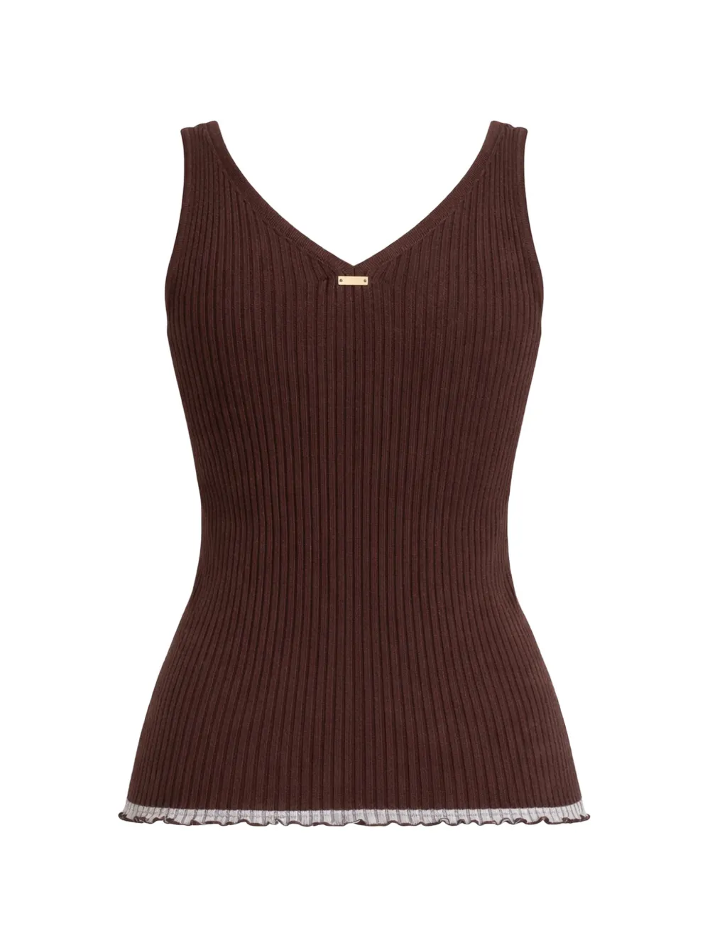 TWINSET Gebreide top met ruches Bruin