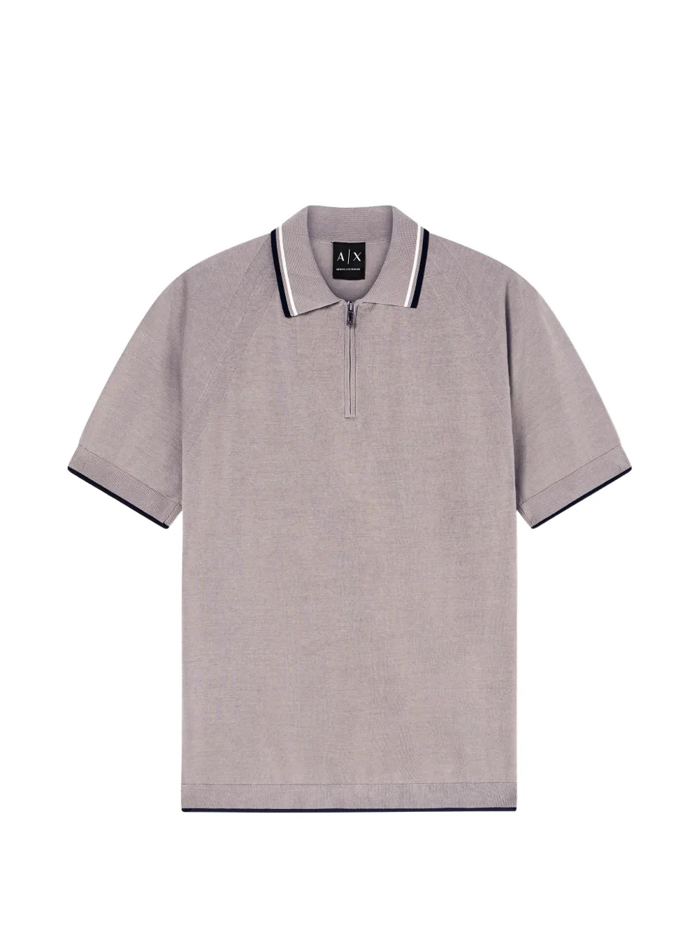 Armani Exchange zip-up knitted polo shirt - Grigio