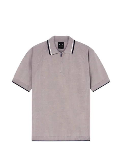 Armani Exchange zip-up knitted polo shirt